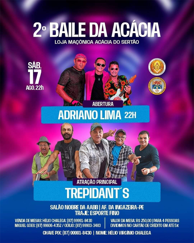 Vem aí o 2º Baile da Acácia em Afogados da Ingazeira com Adriano Lima e Banda Trepidant’s